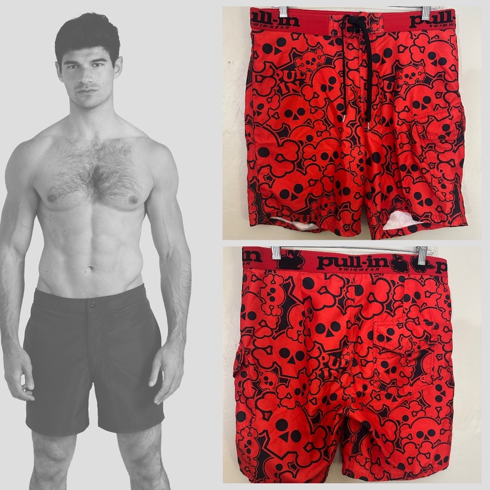 Pullin Swim Trunks 33" waist 7.5" inseam Gently worn 100% polyester